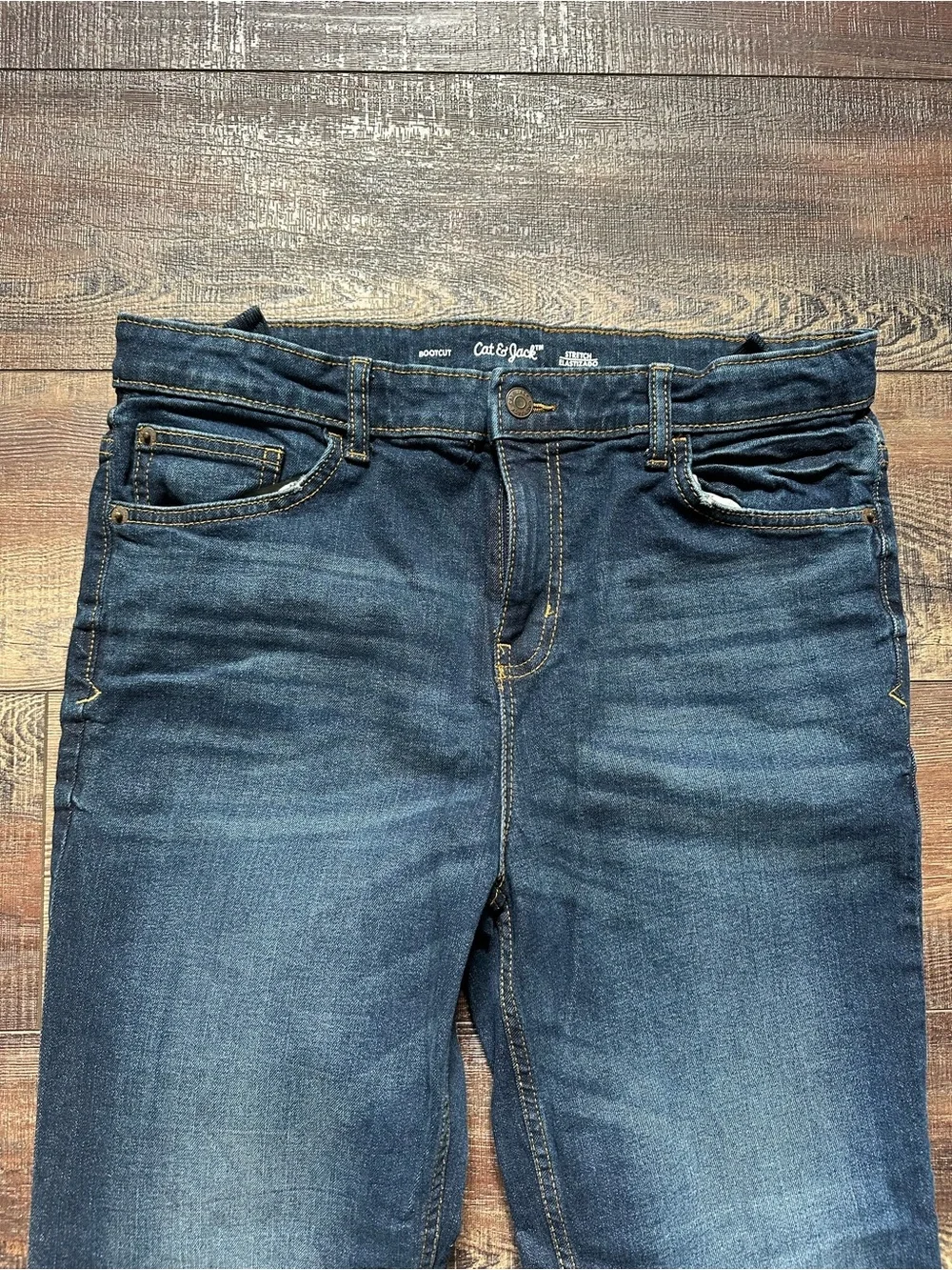 Cat & Jack Boy’s Dark Blue Bootcut Jeans 16 Husky